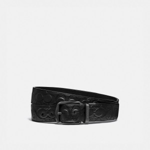 Coach Harness Buckle Cut To Size Reversible Belt, 38 Mm Erkek Kemer Siyah | 41076HDGN
