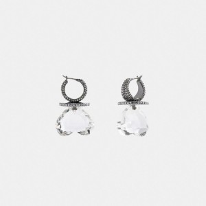 Coach Heart Gemstone Earrings Kadın Takı Gümüş | 48167USJE