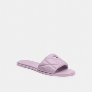 Coach Holly Sandal With Quilting Kadın Sandalet Mor | 78461FVCK