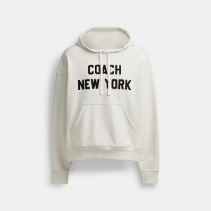 Coach Hoodie Sweatshirt Erkek Üstler Krema | 84251XNJY
