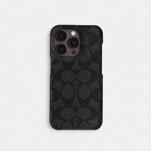 Coach Iphone 15 Pro Max Case In Signature Canvas Kadın Seyahat Çantası Gri | 83702NPJB