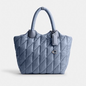 Coach Iris Tote Bag Kadın Tote Çanta Gümüş Mavi | 54189SAHX