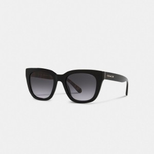 Coach Legacy Stripe Square Sunglasses Kadın Gözlük Siyah | 65981FTIQ