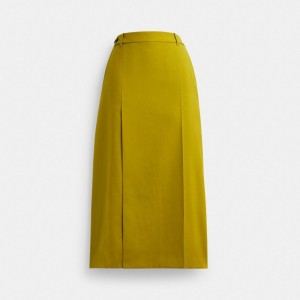 Coach Long Tailored Skirt Kadın Pantolon Yeşil | 57163UZDK