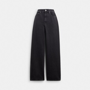 Coach Loose Fit Jeans In Organic Cotton Kadın Pantolon Siyah | 27048PAVC