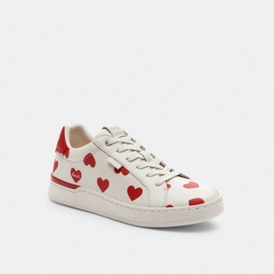 Coach Lowline Low Top Sneaker With Valentine's Print Kadın Spor Ayakkabı Kırmızı | 37859LQCO