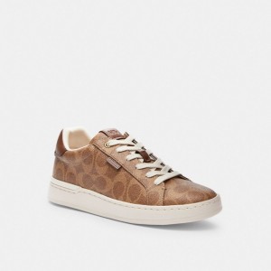 Coach Lowline Luxe Low Top Sneaker Kadın Spor Ayakkabı Kahverengi | 59867RTBY