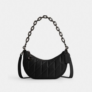 Coach Mira Shoulder Bag With Pillow Quilting Kadın Omuz Çantası Mavi Gri Siyah | 69357MSNU