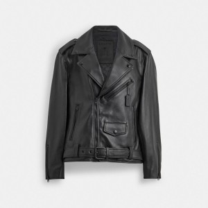 Coach Moto Jacket Kadın Mont Siyah | 51706RWLE