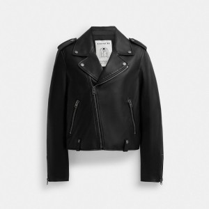 Coach Moto Jacket Kadın Mont Siyah | 94821PJST