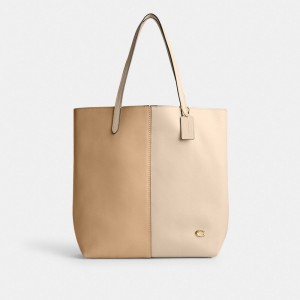 Coach North Tote In Colorblock Kadın Tote Çanta Beyaz Renkli | 35971MBYT