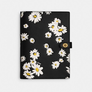 Coach Notebook With Floral Print Kadın Seyahat Çantası Siyah Renkli | 68134CTSJ