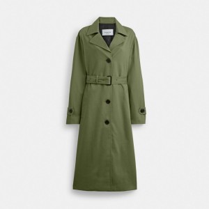 Coach Oversized Trench Coat Kadın Mont Yeşil | 98163LNKR