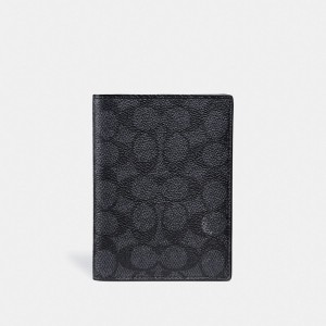 Coach Passport Case In Signature Canvas Kadın Seyahat Çantası Gri | 91640LCQO