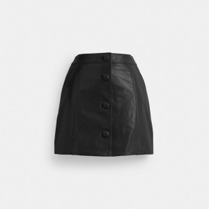 Coach Patent Leather Mini Skirt Kadın Pantolon Siyah | 07265TEDF