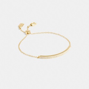 Coach Pave Bar Slider Bracelet Kadın Takı Altın | 85047ELHF