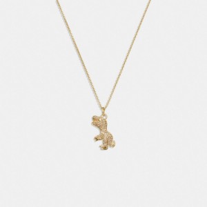 Coach Pave Rexy Necklace Kadın Takı Altın | 92145JENR