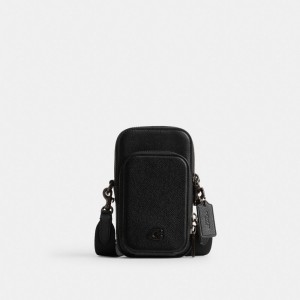 Coach Phone Crossbody Erkek Çapraz Askılı Çanta Siyah | 25869RUJF