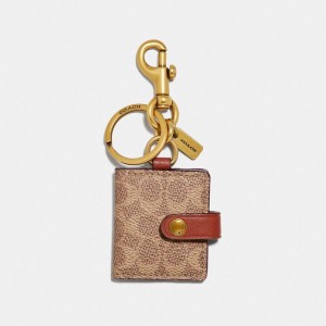 Coach Picture Frame Bag Charm In Signature Canvas Kadın Takı Haki | 61584WXGI