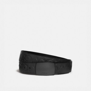 Coach Plaque Buckle Cut To Size Reversible Belt, 38 Mm Erkek Kemer Siyah | 03821FJNQ
