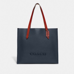 Coach Relay Tote Bag Kadın Tote Çanta Mavi | 81627URFX