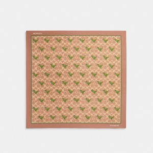 Coach Rexy Print Silk Bandana Kadın Şapkalar Haki | 29637FTRO