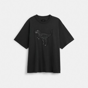 Coach Rexy T Shirt Erkek Üstler Siyah | 13249LGQE