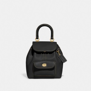 Coach Riya Backpack 21 Kadın Sırt Çantası Siyah | 85730DSZQ