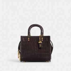 Coach Rogue 20 In Alligator Kadın Satchel Çanta Bordo | 93682TSNO