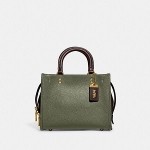Coach Rogue Bag 25 In Regenerative Leather Kadın Omuz Çantası Yeşil Renkli | 13952KRZQ