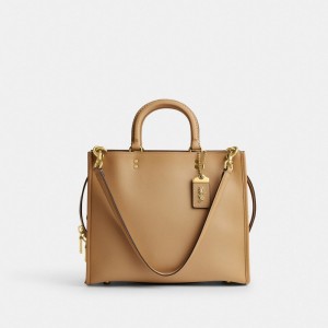 Coach Rogue Bag Kadın Satchel Çanta Bej Rengi | 84325JZSB