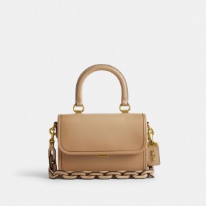 Coach Rogue Top Handle Bag Kadın Satchel Çanta Bej Rengi | 65723ZWAS