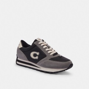 Coach Runner Sneaker Erkek Spor Ayakkabı Siyah Gri | 49237YMZD