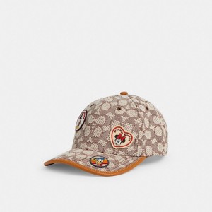 Coach Signature Baseball Hat With Patches Kadın Şapkalar Renkli | 75981RHVA