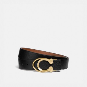 Coach Signature Buckle Belt, 38 Mm Erkek Kemer Siyah | 16980QHUJ