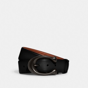 Coach Signature Buckle Cut To Size Reversible Belt, 38 Mm Erkek Kemer Siyah | 65234VMGP
