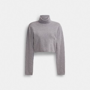 Coach Signature Cropped Turtleneck Kadın Üstler Gri | 67521JTOY