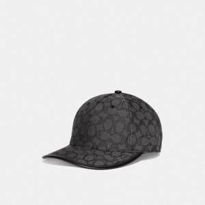 Coach Signature Jacquard Baseball Hat Erkek Şapkalar Gri | 57601IAMG