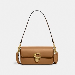 Coach Studio Baguette Bag Kadın Çapraz Askılı Çanta Açık Kahverengi | 92143SZIF