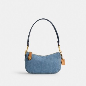 Coach Swinger Bag 20 Kadın Omuz Çantası Indigo | 95137VFNG