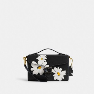 Coach Tabby Box Bag With Floral Print Kadın Çapraz Askılı Çanta Siyah Renkli | 92146RQBT