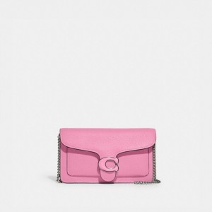 Coach Tabby Chain Clutch Kadın Çapraz Askılı Çanta Gümüş Pembe | 53402PCHK