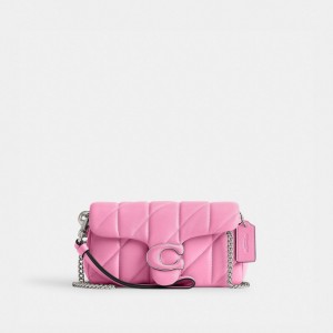 Coach Tabby Crossbody Wristlet With Pillow Quilting Kadın Çapraz Askılı Çanta Gümüş Pembe | 48375KMYA