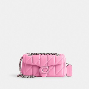 Coach Tabby Shoulder Bag 20 With Quilting Kadın Omuz Çantası Gümüş Pembe | 49813QTSI