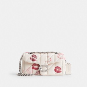 Coach Tabby Shoulder Bag 20 With Quilting And Lip Print Kadın Omuz Çantası Gümüş Renkli | 68215OMDQ
