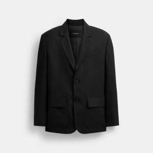 Coach Tailoring Blazer Erkek Mont Siyah | 73814YASM