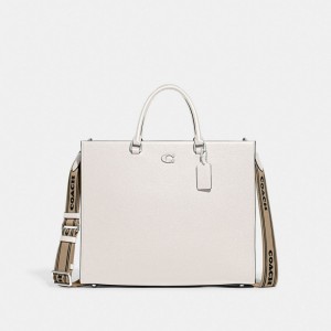 Coach Tote Bag 40 With Signature Canvas Kadın Tote Çanta Renkli | 50241RAEM