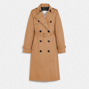 Coach Trench Coat Kadın Mont Haki | 02145IBWU