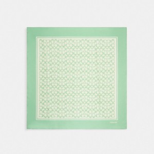 Coach Vintage Signature Print Silk Square Scarf Kadın Eşarp Renkli | 27031XVDP