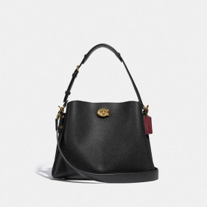 Coach Willow Shoulder Bag Kadın Omuz Çantası Siyah | 64950WKHL